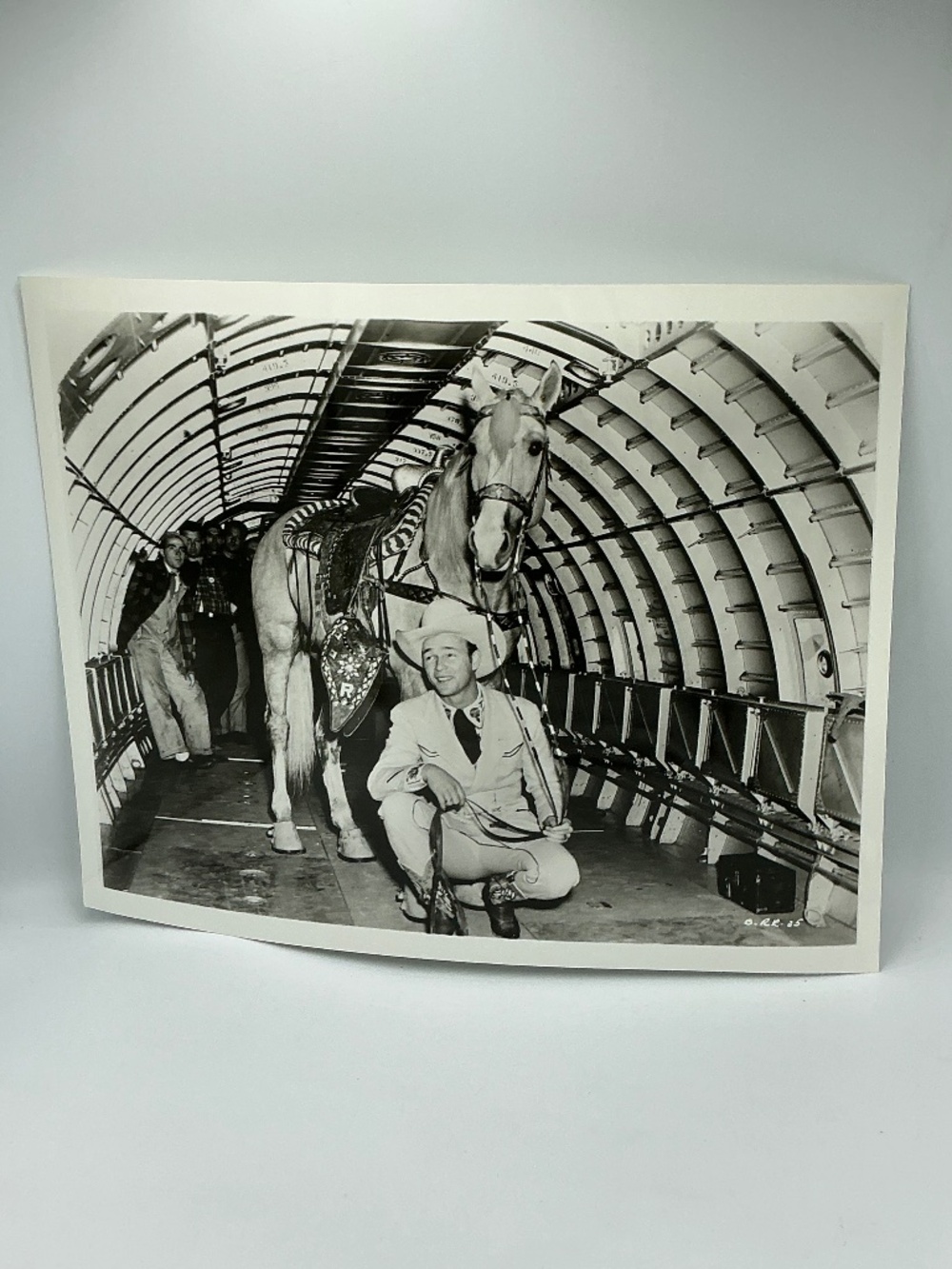 Roy Rogers & Trigger Horse Inside Cargo Plane 8x10 Glossy Photo Western